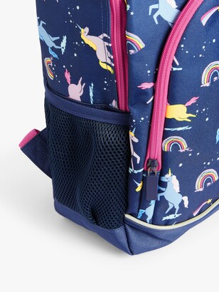 John Lewis & Partners Children's Unicorn Print Backpack, Navy
