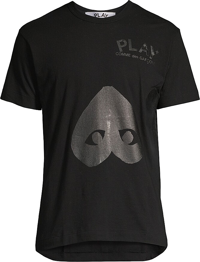Comme des Garçons PLAY Men's 2 Hearts T-Shirt - Black - Size Small