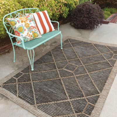 Alcott Hill Ebna Geometric Handmade Tufted Brown Indoor / Outdoor Area Rug