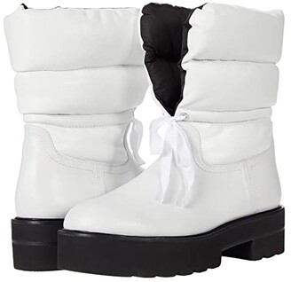 Black Stuart Weitzman Tyler Ultralift Leather Bootie in White Womens Shoes Boots Ankle boots 