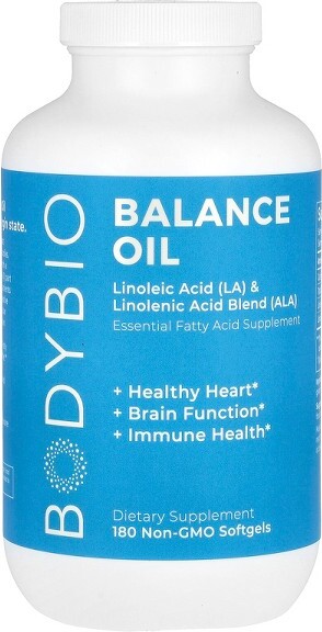 BodyBio Balance Oil, Linoleic Acid (LA) & Linolenic Acid Blend (ALA), 180 Softgels
