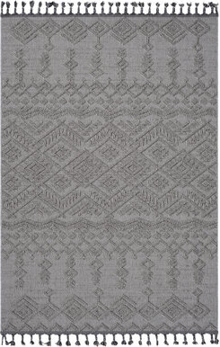 Dakota Fields NAAR Guros Collection 5X7 White / White / Traditional Indoor / Outdoor Area Rug