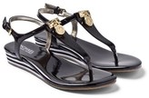 Thumbnail for your product : Michael Kors Black Sandal With Gold Lock
