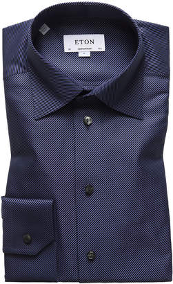 Eton Men's Contemporary-Fit Diagonal Stripe Dress Shirt