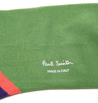 Paul Smith Colour Block Cotton Blend Socks - Mens - Green