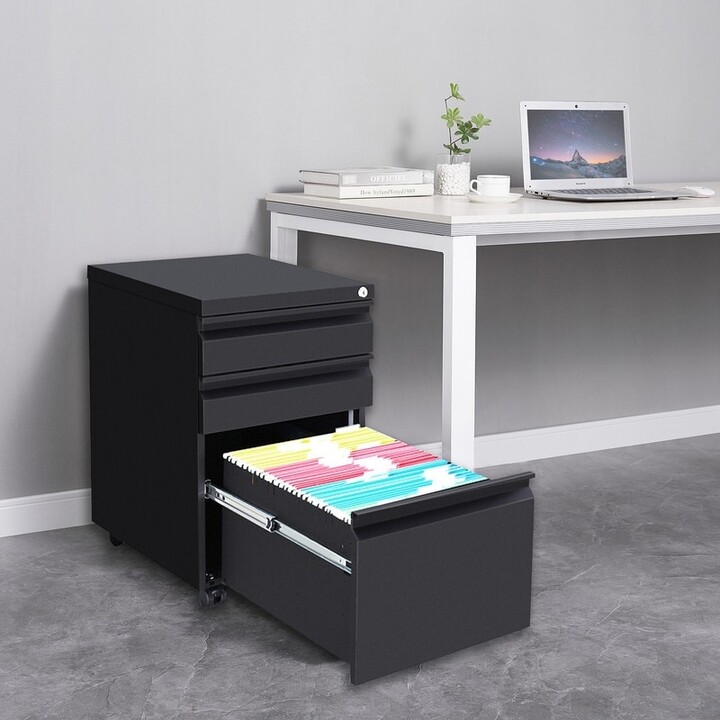 IGEMAN 3 Drawer File Rolling Locking office Under