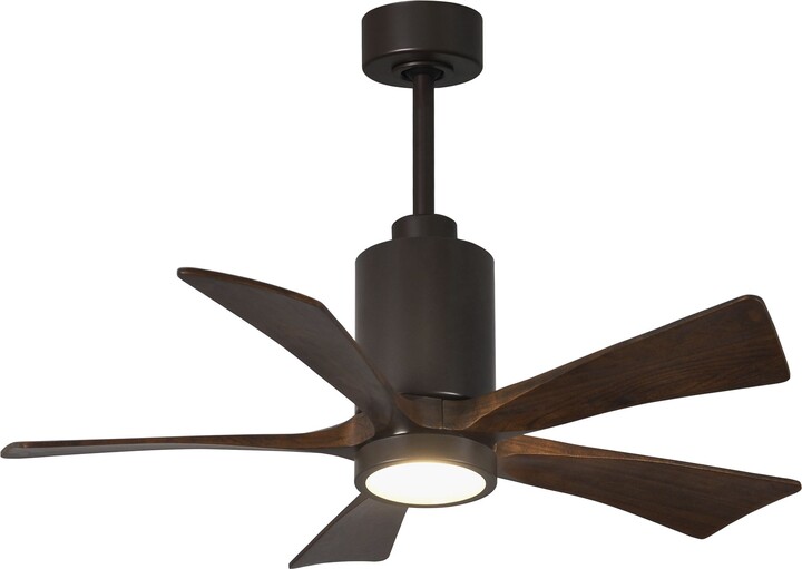 42" Patricia-5 Textured Bronze and Walnut LED Ceiling Fan