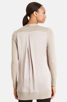 Thumbnail for your product : Lafayette 148 New York Silk Back V-Neck Cardigan
