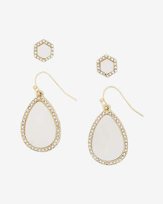 Express Set Of Two Embellished Teardrop And Stud Earrings