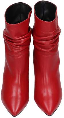 Marc Ellis Red Calf Draped Ankle Boots