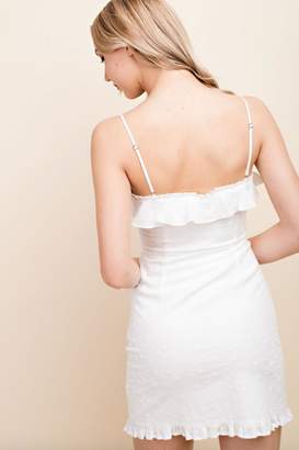 Honey Punch White-Stitched Summer Dress