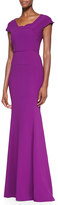 Thumbnail for your product : Roland Mouret Sitobion Cap-Sleeve Trumpet Gown