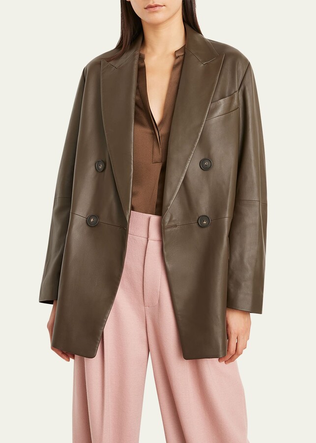 Vince Leather Blazer Coat ShopStyle