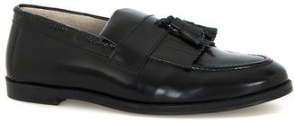 Topman Black High Shine Leather Tassel Fringe Loafers