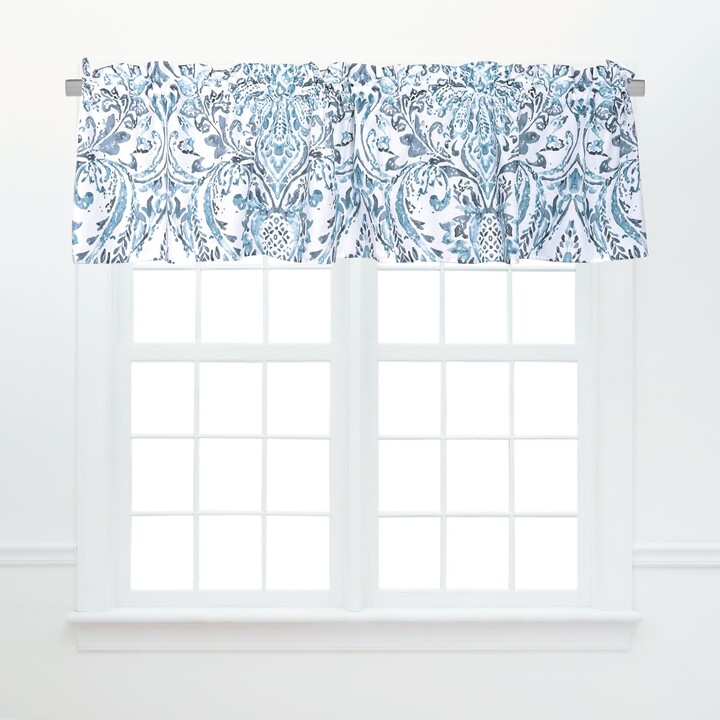 New Biltmore Cornelia Valance Window Treatment Navy Blue Floral Cotton Sateen 