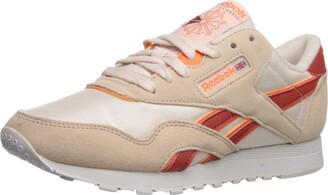 beige athletic shoes