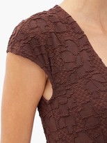 Thumbnail for your product : Dodo Bar Or Esterika Cap-sleeve Floral-cloque Swimsuit - Dark Brown