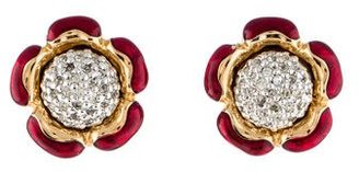 Judith Leiber Crystal Flower Earrings