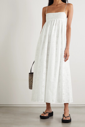 Matteau + Net Sustain Broderie Anglaise Organic Cotton-poplin Dress