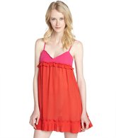 Thumbnail for your product : Miu Miu Pink And Red Pleated Chiffon Sundress