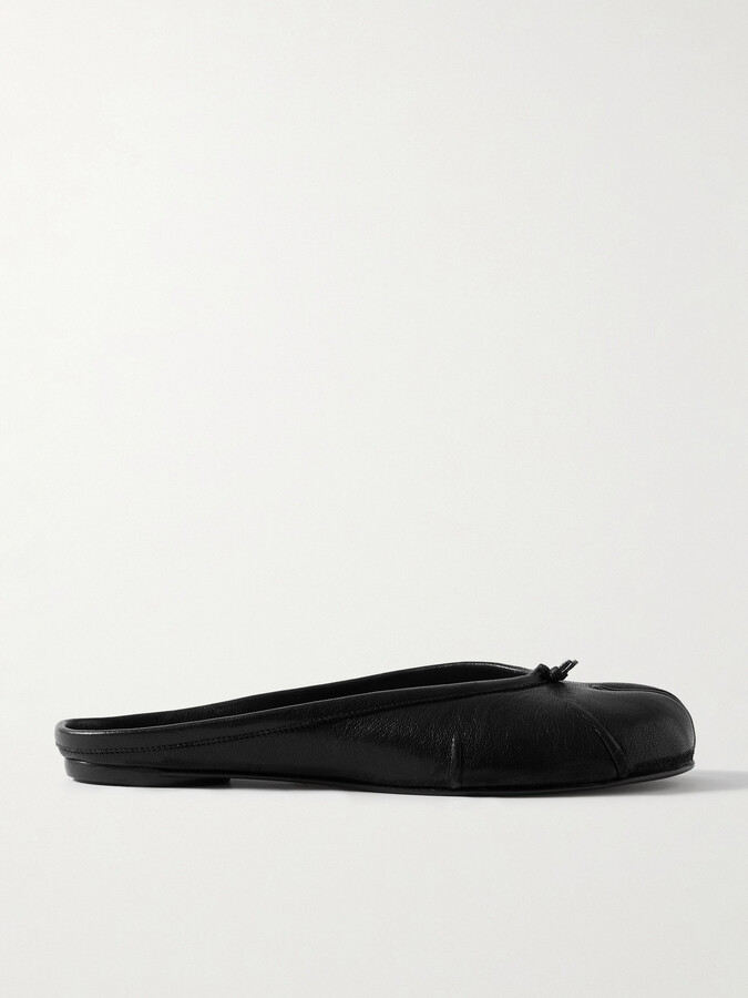 Maison Margiela Tabi Split-toe Leather Slippers - Black