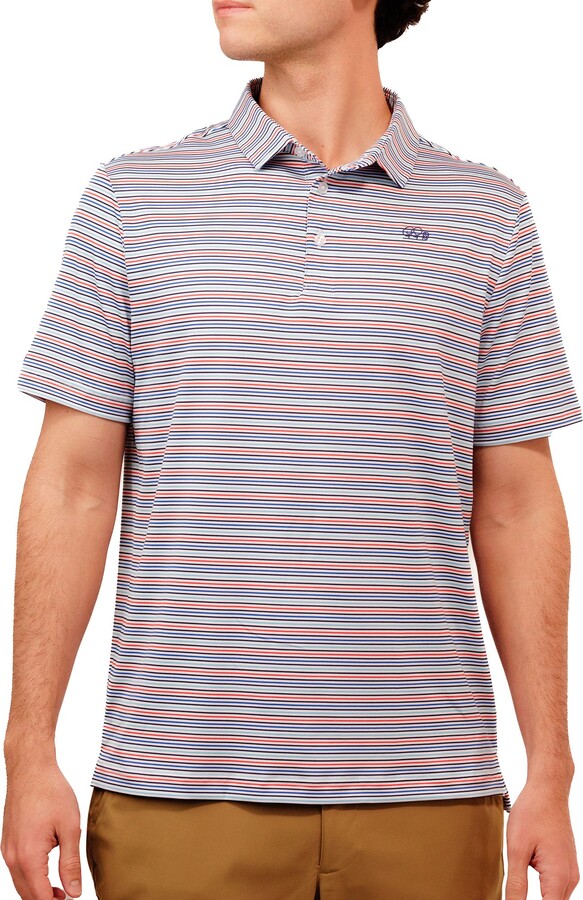 Good Good Golf Men's Celebrate Golf Polo, Small, Red White Blue