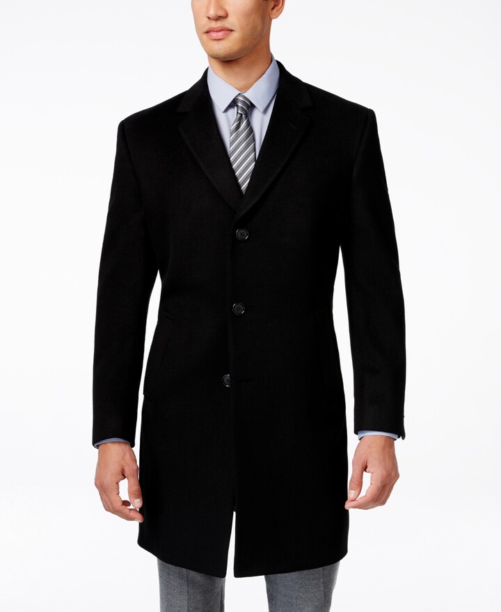 kenneth cole hooded mixed media coat