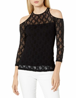 Only Hearts Women's Stretch Lace Cold Shoulder Top