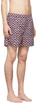 Thumbnail for your product : Valentino Navy and Red Scale Swim Shorts