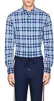 Thumbnail for your product : TOMORROWLAND Men's Plaid Cotton Knit Shirt-Lt. Blue