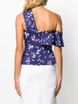 Thumbnail for your product : Self-Portrait One Shoulder Ruffle Blouse