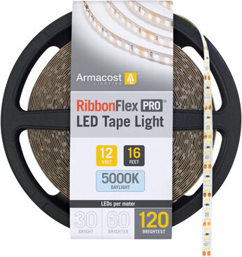 Armacost Lighting RibbonFlex Pro 12V 5000K 120LEDs/M IP20 5M Under Cabinet Strip Light