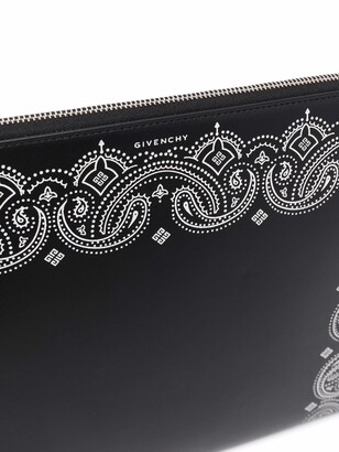 Givenchy Paisley-Print Leather Clutch Bag