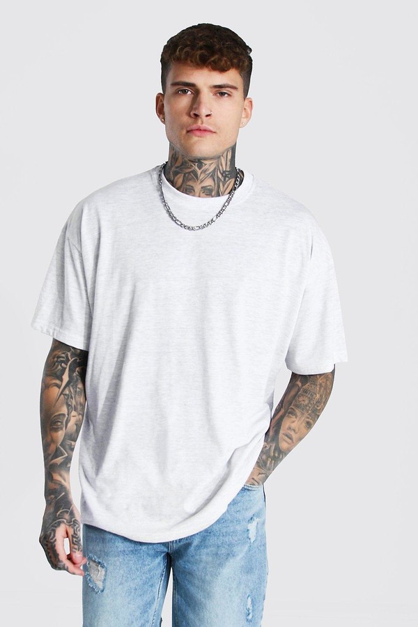boohoo Mens Grey Oversized T-shirt - ShopStyle