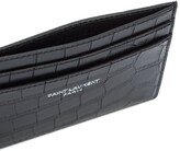Thumbnail for your product : Saint Laurent Crocodile-Embossed Leather Cardholder