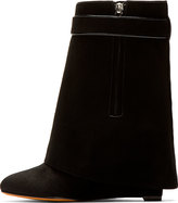 Thumbnail for your product : Givenchy Black Suede Shark Lock Wedge Boots