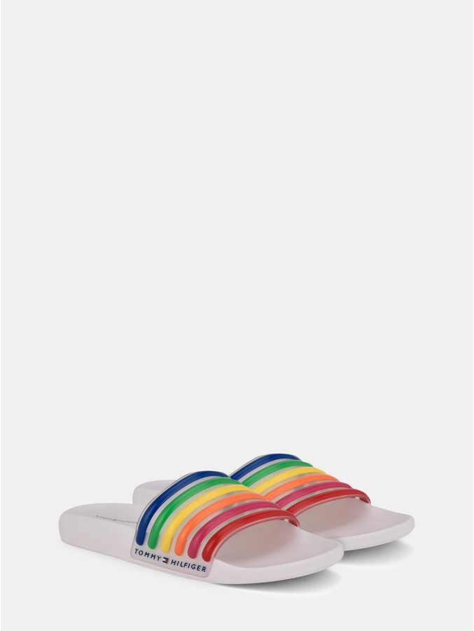 tommy hilfiger rainbow slippers