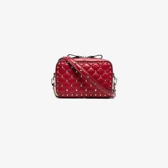 Valentino red Rockstud spike embellished leather cross-body bag