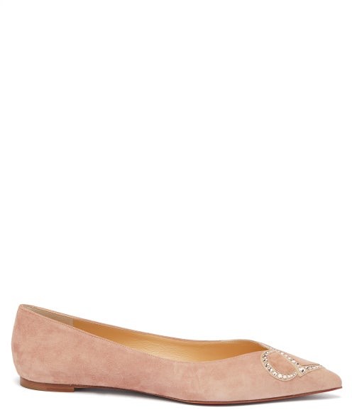 suede nude flats
