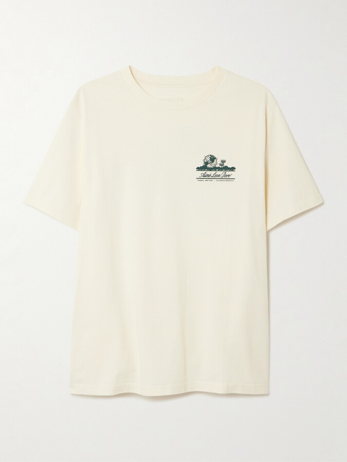 Aimé Leon Dore Unisphere Printed Cotton-jersey T-shirt - Off-white