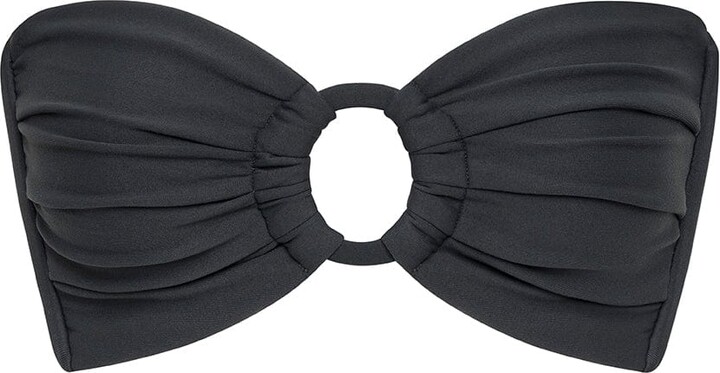 Montce Swim Grey Charcoal Tori Ties Bandeau Bikini Top
