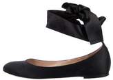 Thumbnail for your product : Gianvito Rossi Satin Wrap-Around Flats