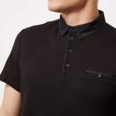 Thumbnail for your product : River Island Mens Black chest pocket polo shirt