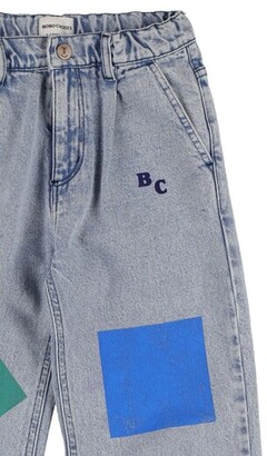 Bobo Choses Rubberized cotton denim wide leg jeans