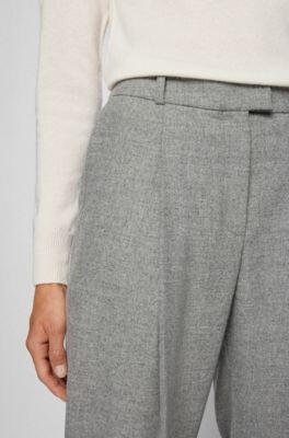 HUGO BOSS Relaxed-fit trousers with front pleats and cropped length