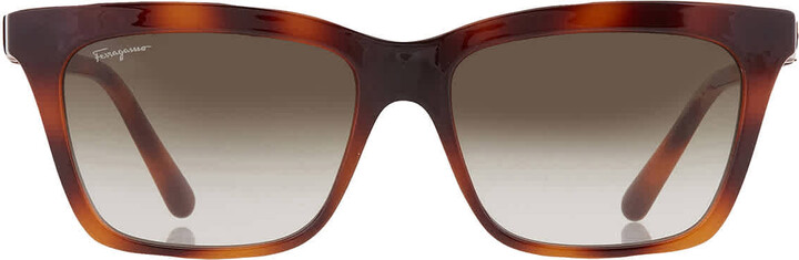 Ferragamo Grey Gradient Rectangular Ladies Sunglasses SF1027S 214 55