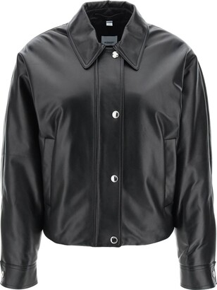 Burberry Chain-Link Detail Leather Jacket - Black