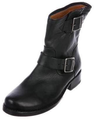 Frye Leather Round-Toe Ankle Boots