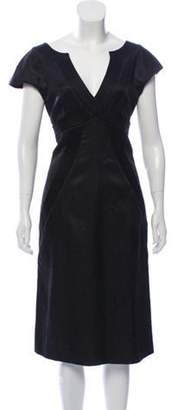 Alexander McQueen Patterned Wool & Silk-Blend Dress Black Patterned Wool & Silk-Blend Dress