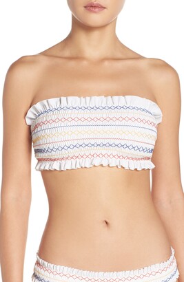 Tory Burch Costa Smocked Bandeau Bikini Top - ShopStyle Two Piece Swimsuits
